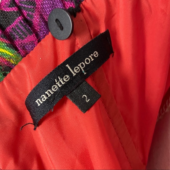 Nanette Lepore Red Strapless Tropical Dress 2 - Picture 8 of 9